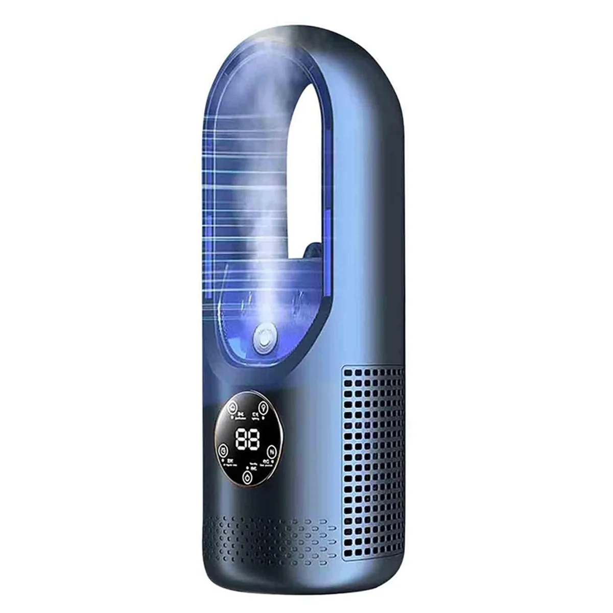 A14G-مروحة كهربائية بدون شفرات، مروحة تبريد منزلية، مروحة مكتبية مبردة بالماء باللون الأزرق