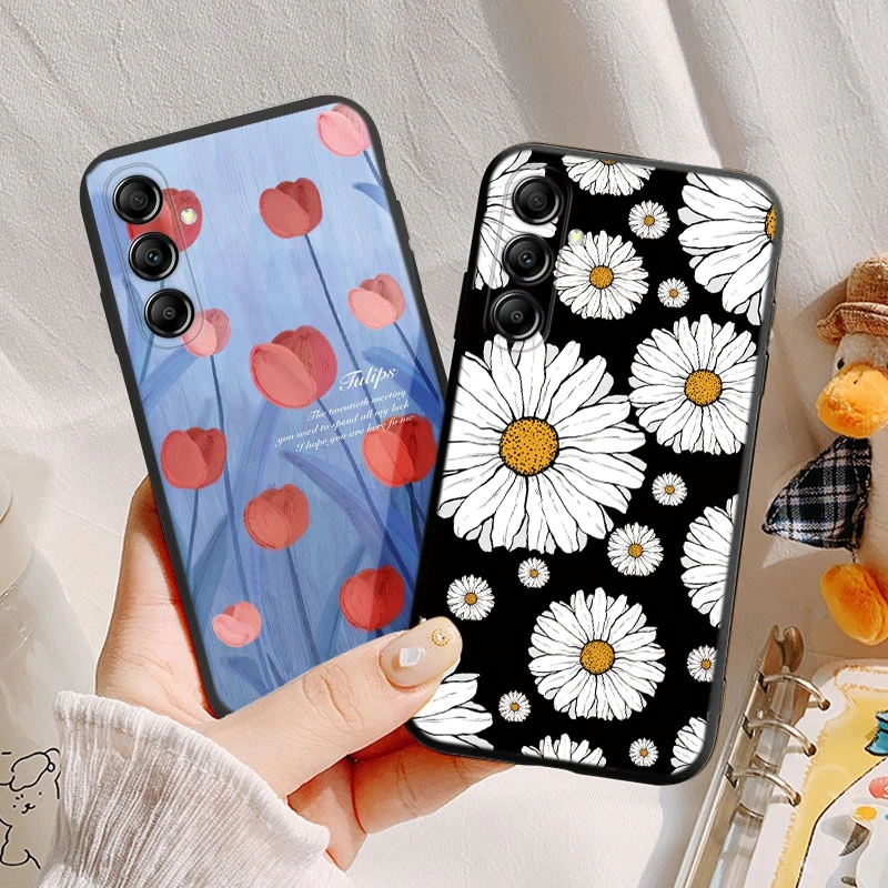 Frosch Dinosaurier Blume Liebe Marmor Handy hülle für Samsung Galaxy M15 M35 M55 C55 F55 F15 5G Silikon stoß feste Schutzhülle