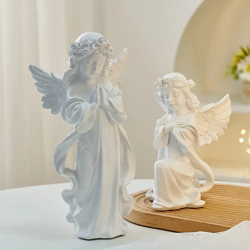 Retro Style Home Decoration Desktop Angel Statue TV Cabinet Living Room Bookcase Room  Office Furnishings Desk Decoration Gift