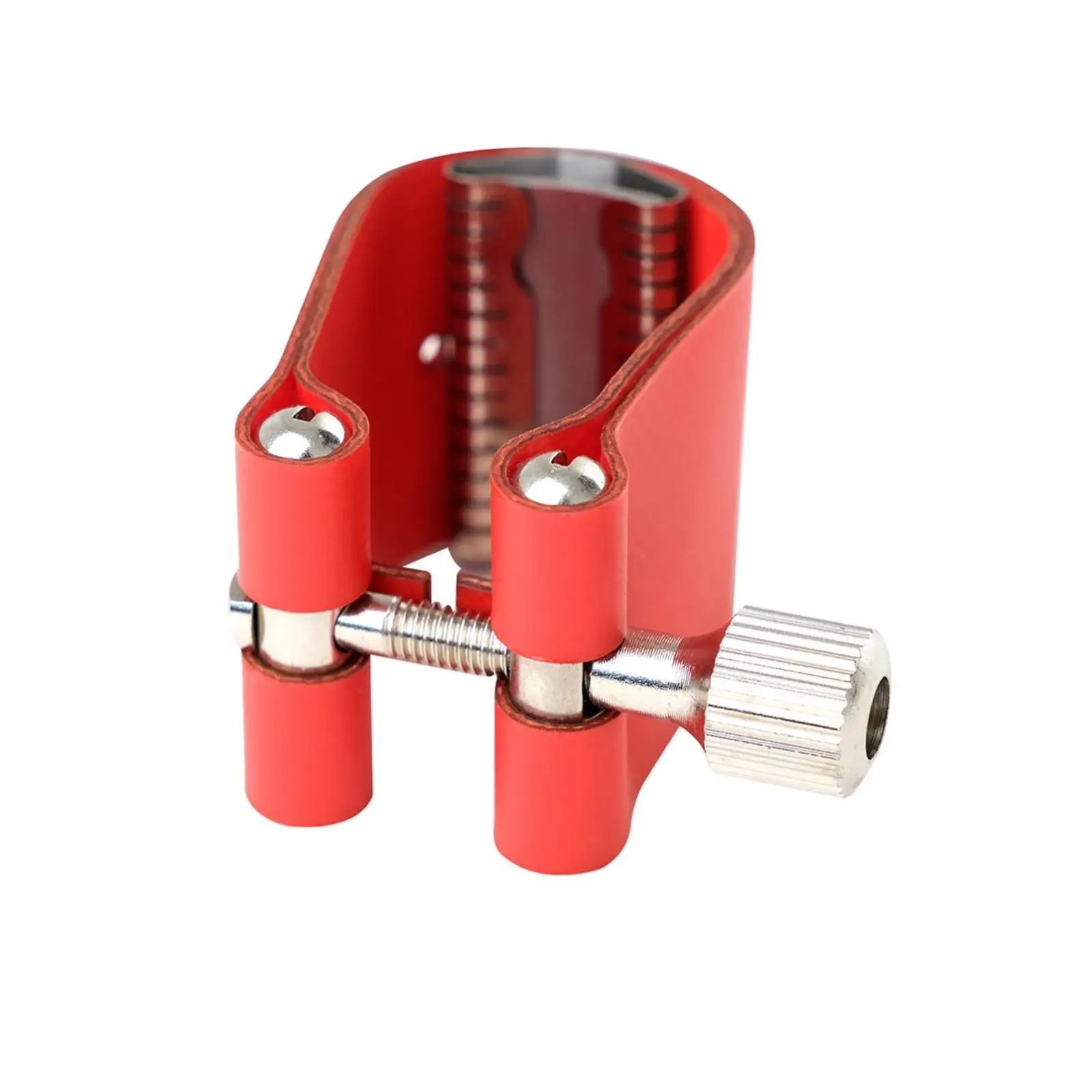 Classic Leather Metal Saxophone Mouthpiece Clip Ligature with Screw Fastening for Alto Tenor Baritone