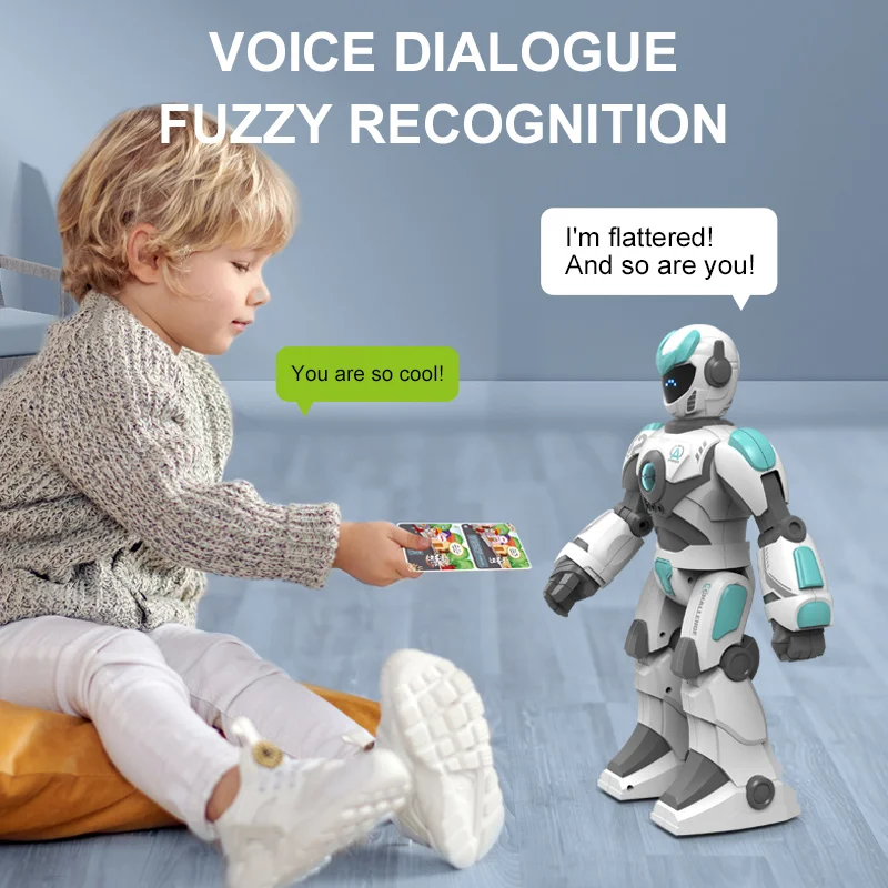 لعبة روبوت للتحكم عن بعد، لعبة روبوت ذكية للتحكم عن بعد الصوتي للأطفال، مناسبة للأولاد والز