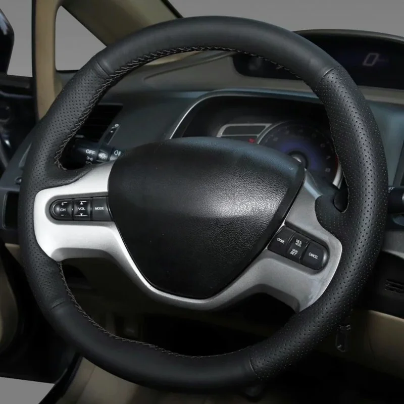 

Car Steering Wheel Weaving Microfiber Leather XRM 2004-2010 Interior Accessories Steering Wheel Cover For Honda 8th Generation