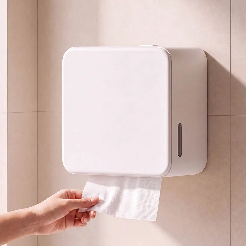 Toilet hand towel holder wall mounted commercial toilet paper box household non punched hand towel paper box  tissue holder