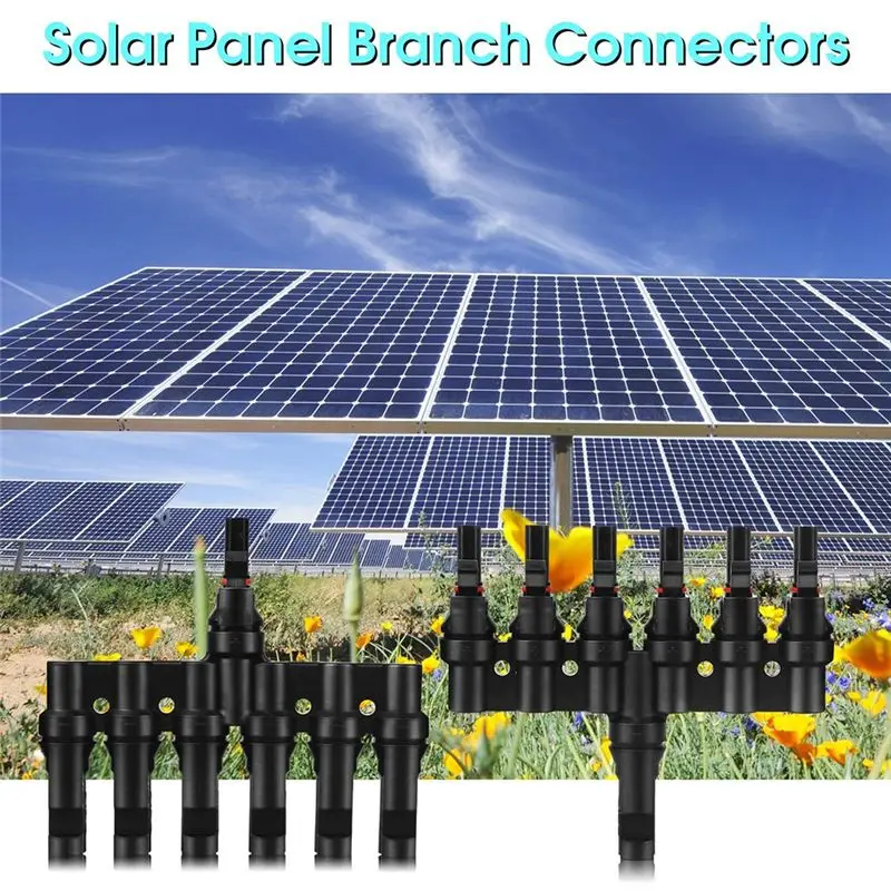 1Set 6 To 1 T Branch Connector Solar Panel Connectors Cable Splitter Coupler For RV