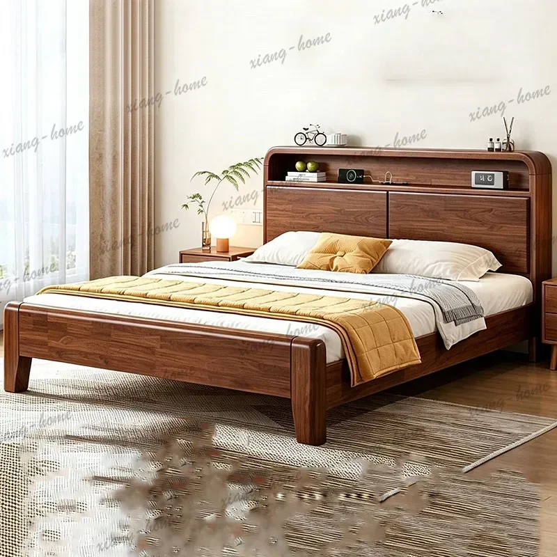 Wooden Luxury Bed Children Bedroom Baby Double Floor Mobile Princess Sleeping Bed