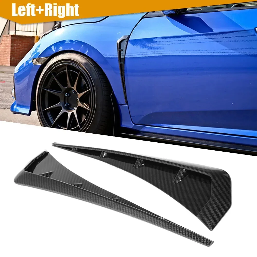 

2 Pcs Car Fender Side Vent Modified Glossy Black Universal Air Flow Intake Hole Grille Fender Sticker Vehicle Supplies