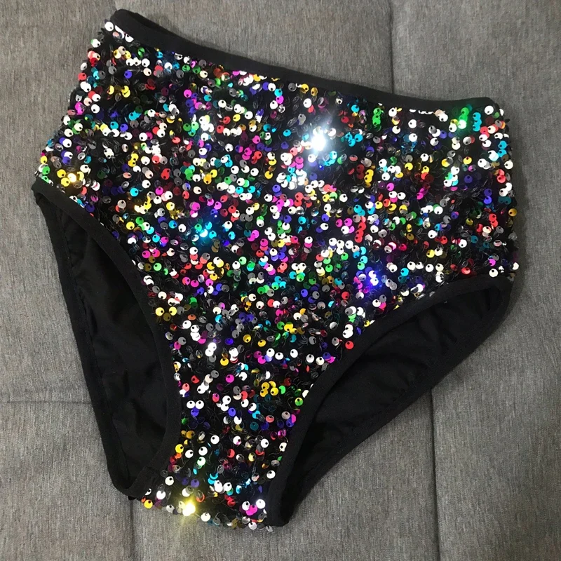 カラフルなスパンコールハイウエストショーツセクシーなポールダンス服バーナイトクラブ Ds Dj ゴーゴーダンス衣装ステージレイブ衣装 XS7296