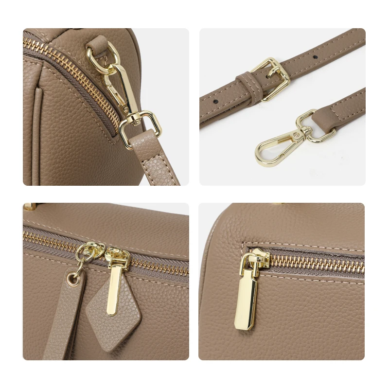 Aidrani Premium Pebbled Leather Handbag - Elegant Compact Satchel, Versatile Portable Crossbody Purse for Daily Travel