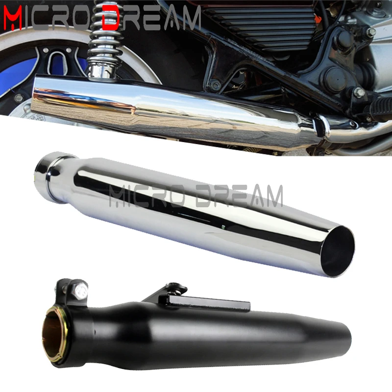 Motorcycle 35-45mm Iron Exhaust Mufflers Black For Harley Sportster XL 1200 XL 883 Cafe Racer XS650 Custom Tapered Silencer Pipe