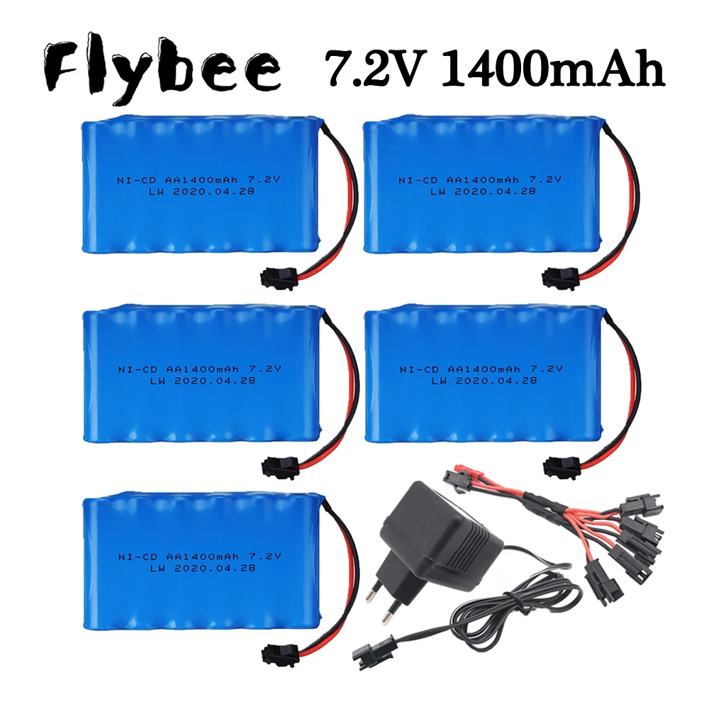 7.2v battery for RC Toys Cars Buggy racing Boats guns Parts battery 7.2v 1400mAh AA Ni-CD Rechargeable battery 7.2 v 1400 mah