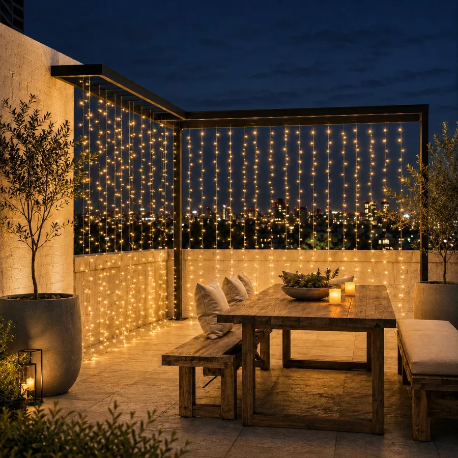 USB Plug Curtain LED String Lights with Remote Control Wedding Fairy Lights Autumn and Winter Outdoor/Indoor Decoration