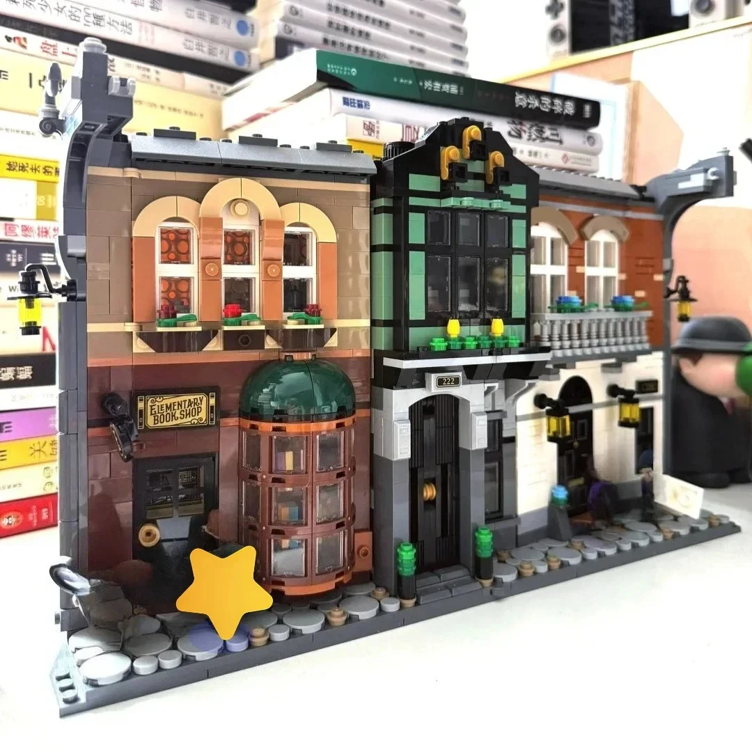 The new Sherlock Holmes Conspiracy World Bookshelf building block brick model decoration 10351 children's toys Holiday gifts