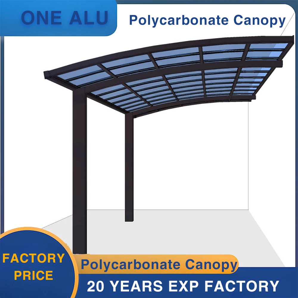 Factory Direct Sale Carport Aluminum Alloy Frame Car Canopy Windproof Waterproof Polycarbonate Garages Canopies Carports
