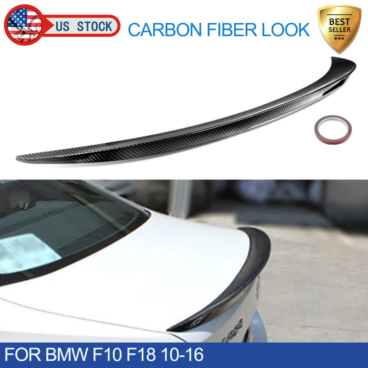 

Tail Lip Wing For BMW F10 5 Series 520i 528i 535i 550i M5 2011-2016 Carbon Fiber Look Performance Trunk Spoiler Wing Lip