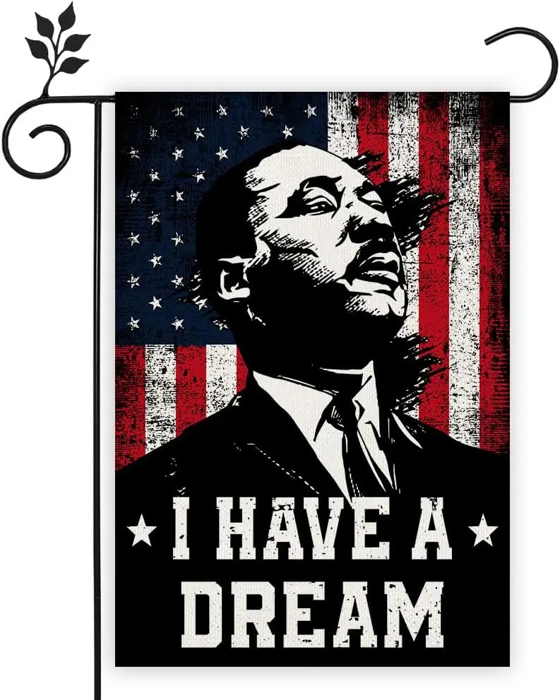 Decoraciones del día de Martin Luther King Jr. I Have A Dream Banner Día de MLK Bandera de jardín Afroamericano Martin Luther King Día de Jr. OOA