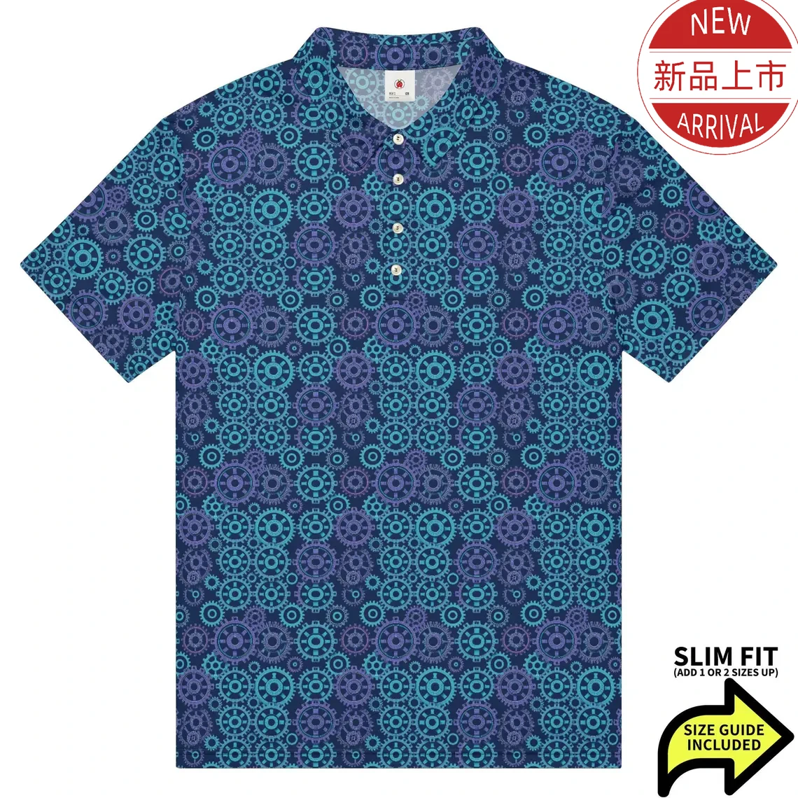 Men's 3D Printed Polo Shirt Quick Dry Breathable