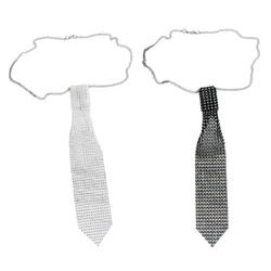 2000s Choker Tie Music Festival Necktie Luxurious Crystal Necktie Collar Necklace Dropshipping