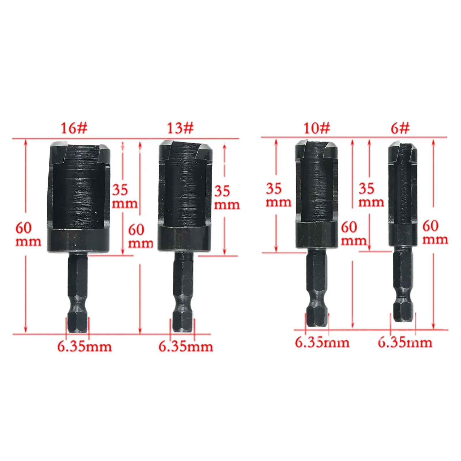 Boor Set Voor Houtbewerking 4 Stuks Zeskant Schacht Hout Plug Gat Cutter Boor Bereiken Perfecte Pluggen Voor Teller Geboorde Gaten