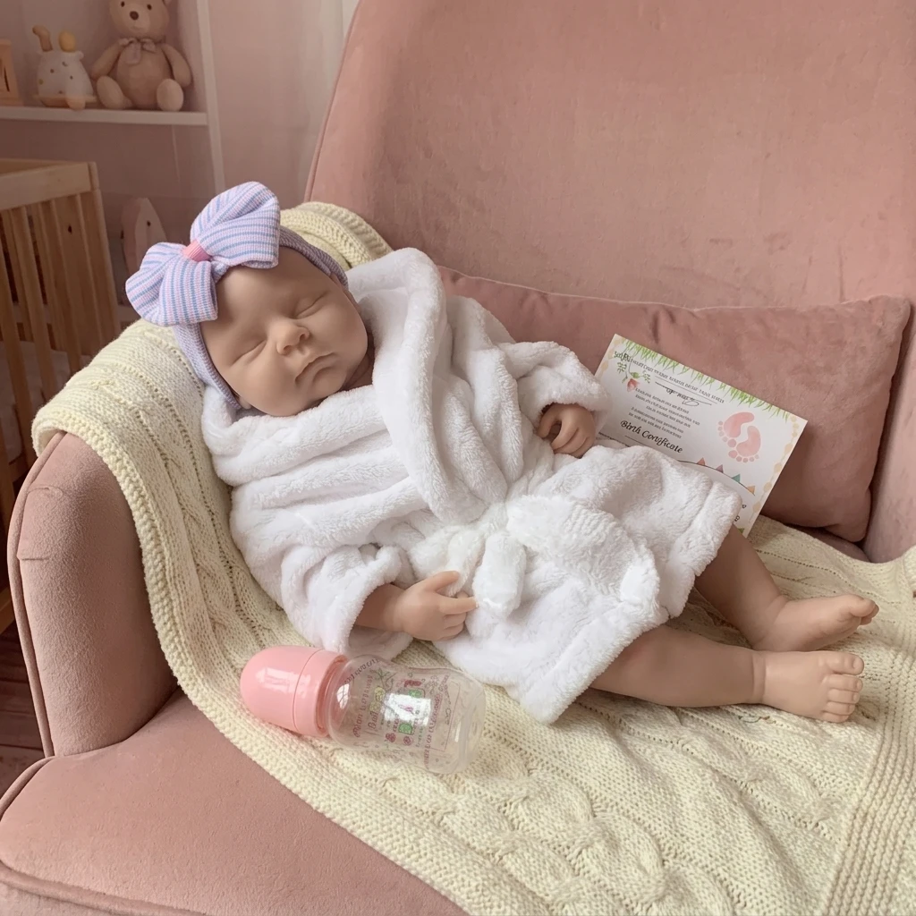 OtardDolls 18 Inch Unpainted Solid Silicone Reborn Doll Kits Peaches Handmade Bebe Newborn Baby Doll