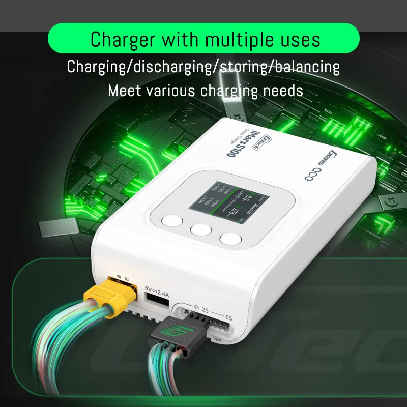New Gens ACE G-Tech IMars S100 100W Smart Charger LiPo Battery Balance Charger Discharger 2-6S for RC FPV Model Airplane Drone