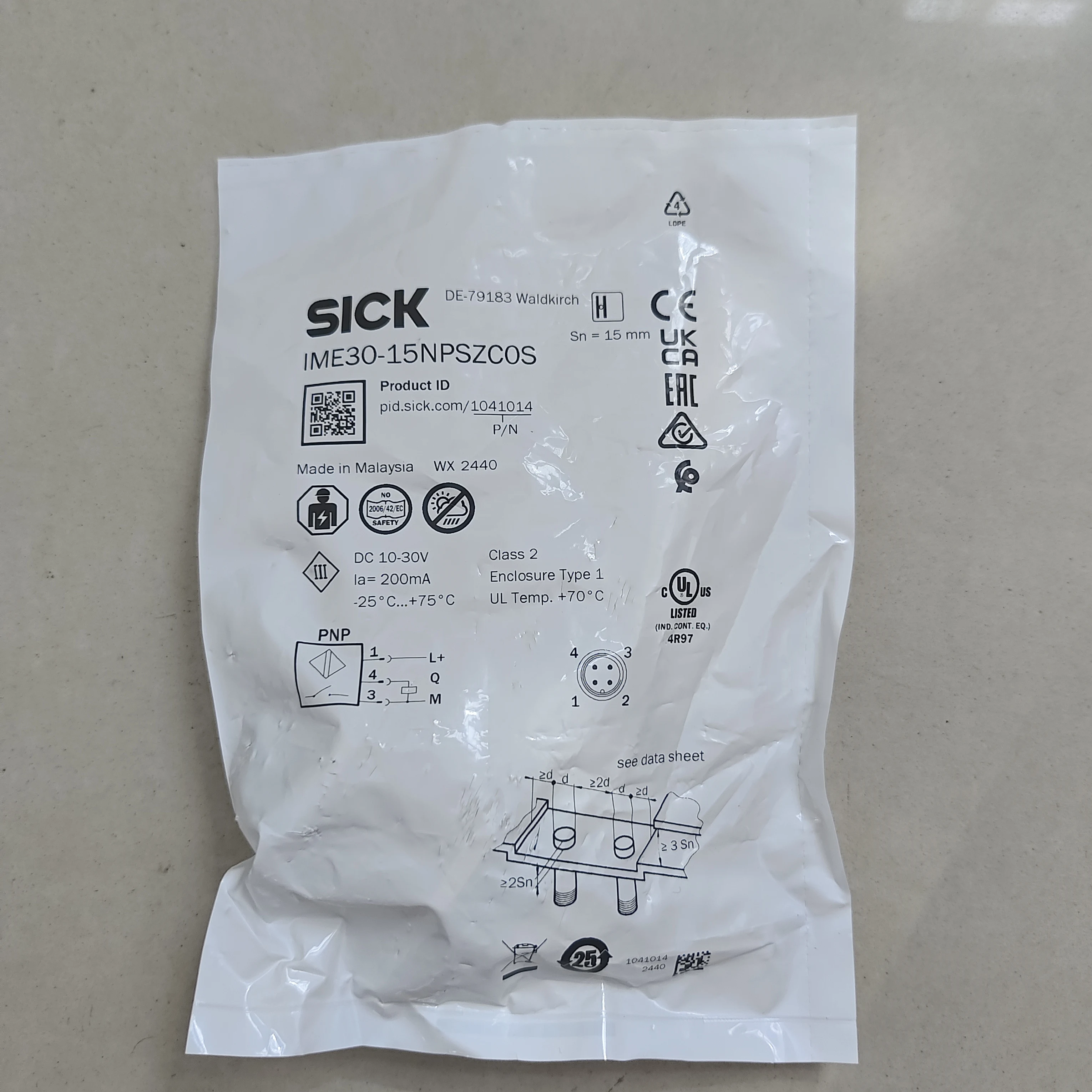 

SICK Inductive Proximity Sensor IME30-15NPSZC0S Order Number 1041014 Proximity Switch New Original Genuine In Stock