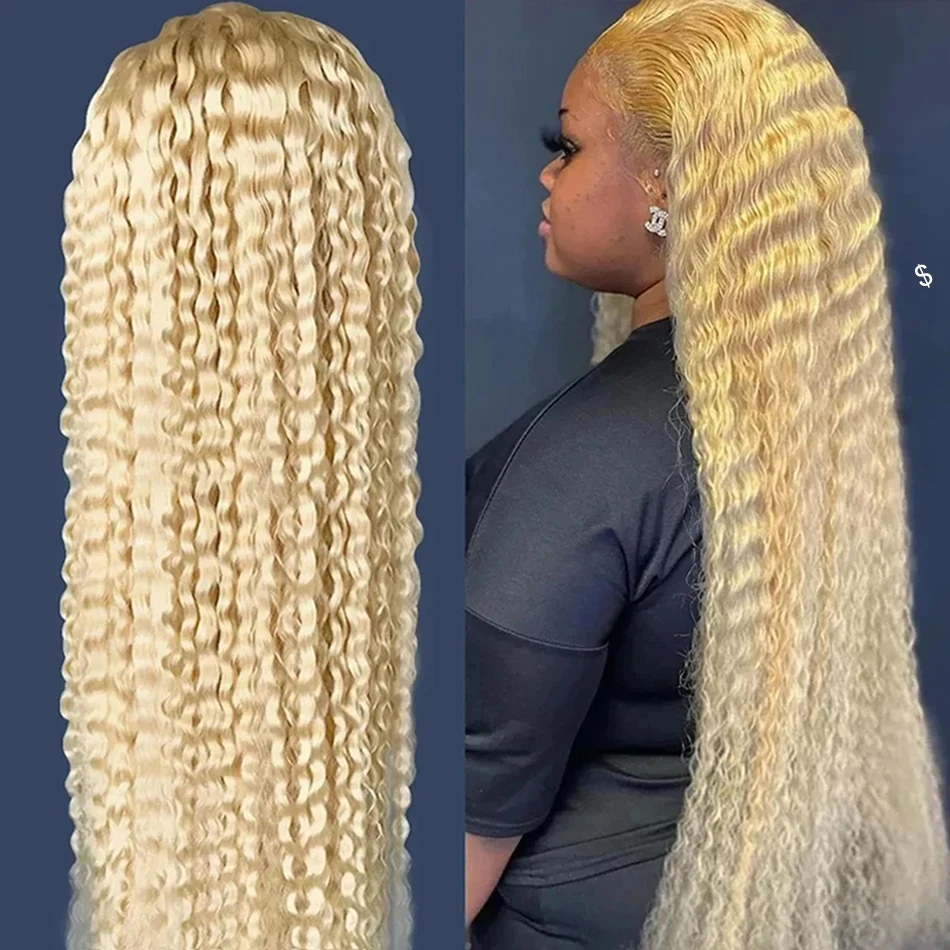 Melodie HD 30 40 Inch 613 Blonde Deep Wave 13x6 Lace Frontal Wig Glueless Ready To Go Curly 13x4 Lace Front Human Hair Wigs