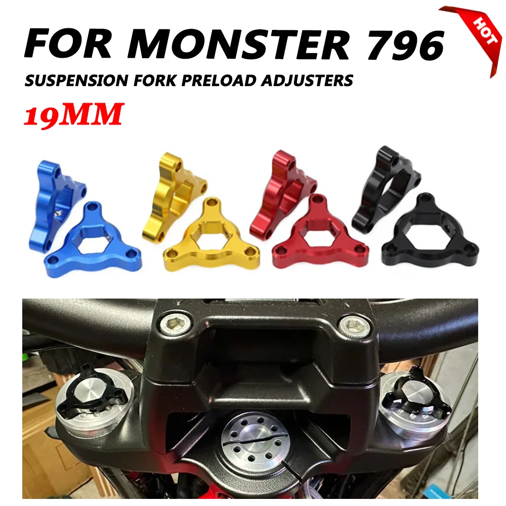 For Ducati Monster 796 Motorcycle Accessories 19mm Front Suspension Fork Preload Adjusters Cap Guard Cover