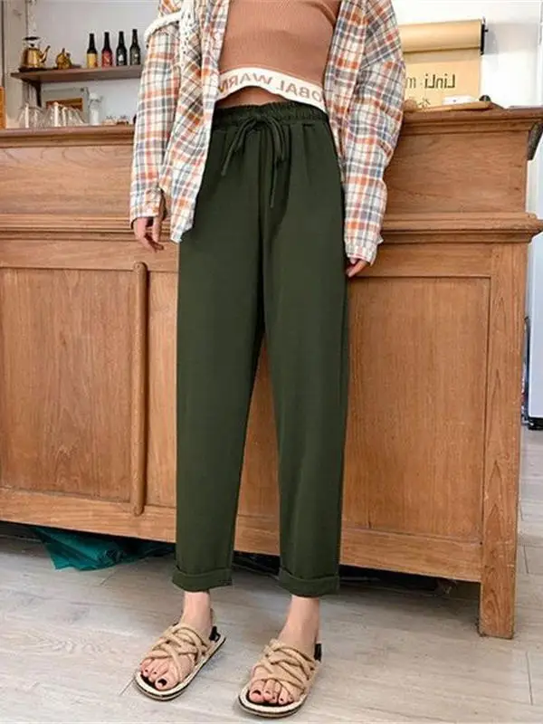 

High Waist Wide Leg Harem Pants Women's Spring Summer Thin Style plus Size Loose Fit Drapey Carrot Shape Trousers