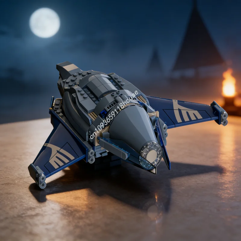

330 деталей MOC Космический корабль «Кобальт» синий, модель-конструктор, архитектурная игрушка, подарок на Рождество, развивающий конструктор, идея для подарка