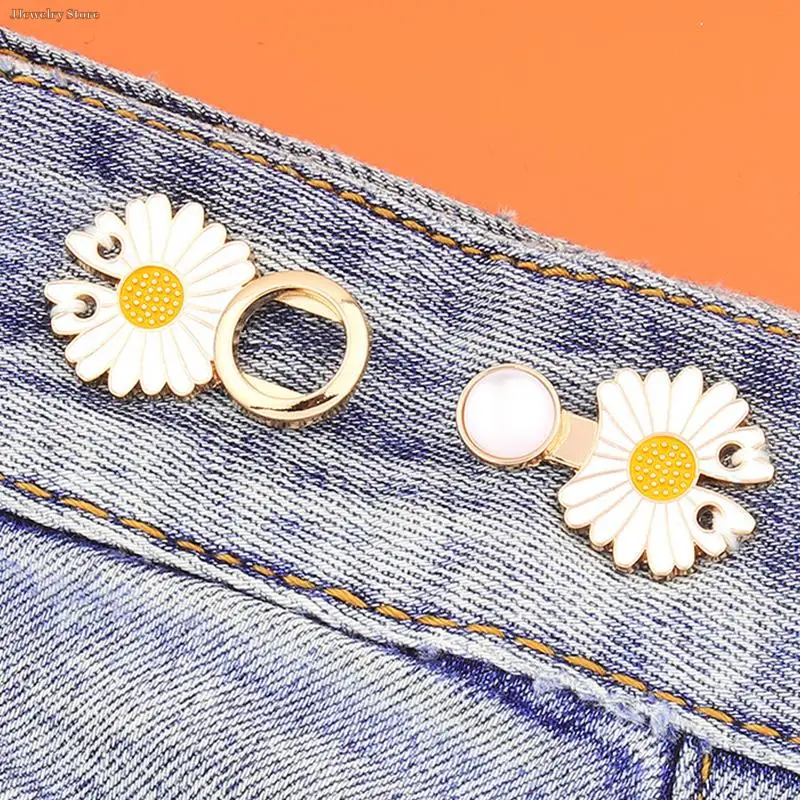 Jeans Waist Buckle Waist Closing Tighten Waist Button Detachable Metal Pins Adjustable Waist Clip Waist Ornaments Buttons Skirt