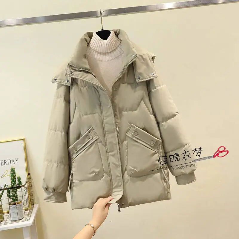 Down Cotton-padded Jacket Women's Long Section 2026 New Loose Explosion Cotton-padded Coat Winter Thickening Cotton-Padded Coat 5