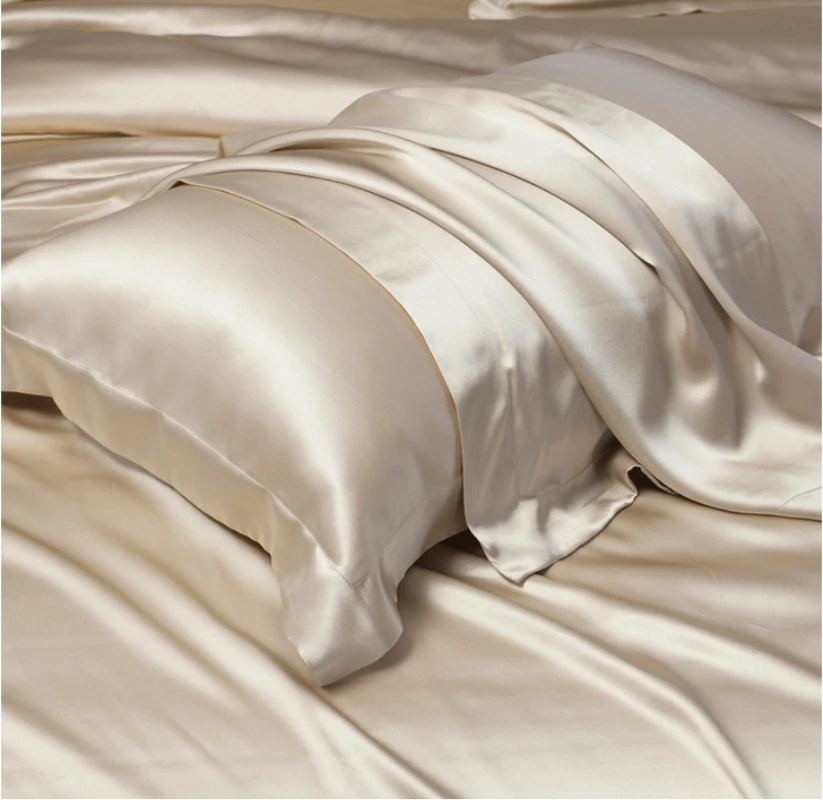 

19 Mm, Real 100% Mulberry Silk, Bed Sheet Set, Solid White, Silvery, Champagne Colors, Customize
