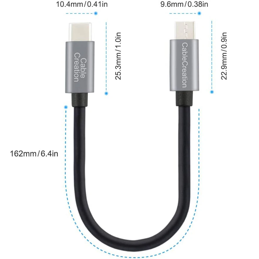 CableCreation USB C Cable Short 0.2m USB-C to Micro USB A OTG Cable, Compatible with DJI Spark/DJI Mavic/Mavic Pro