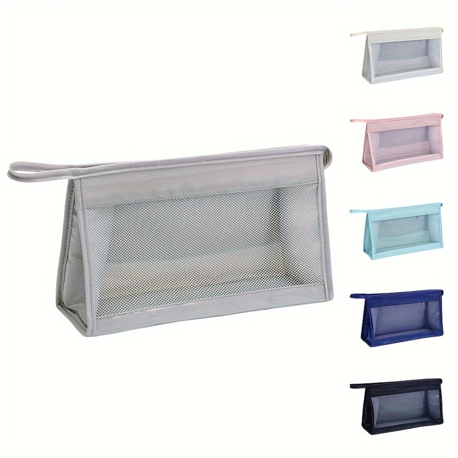 

4pcs Portable Travel Cosmetic Bag, Makeup Organizer Pouch, Solid Color Toiletry Bag, Travel Accessories