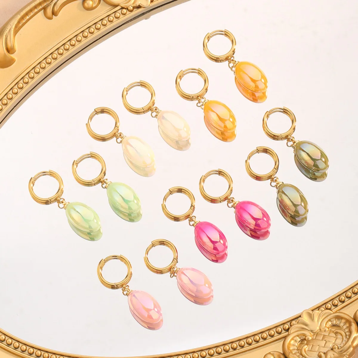 Dopamin-Farbschema, Tropfen-Ohrringe, Schmuck für Frauen mit hypoallergenem und kreativem Anhänger, Ohrstecker, Geschenke