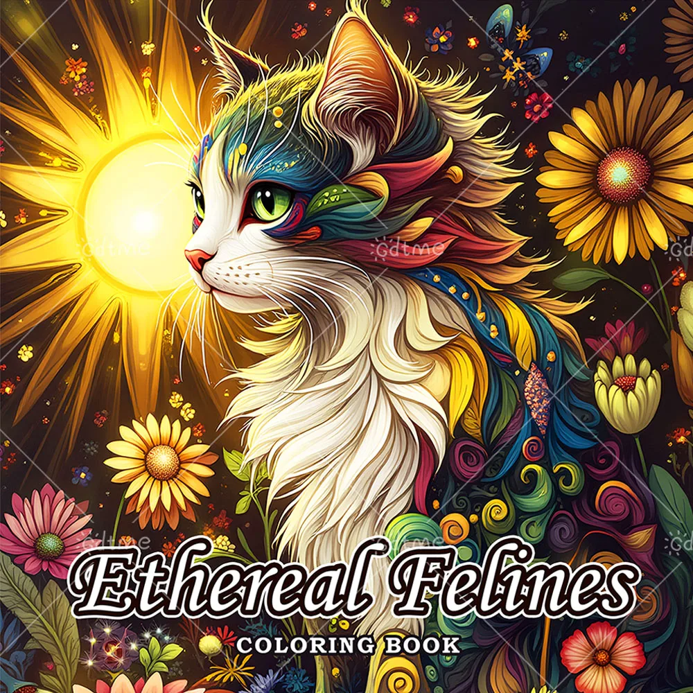 

Книга-раскраска для взрослых Ethereal Felines Bold-easy Patterns: милые рисунки, идеальный подарок для вечеринки и дня рождения