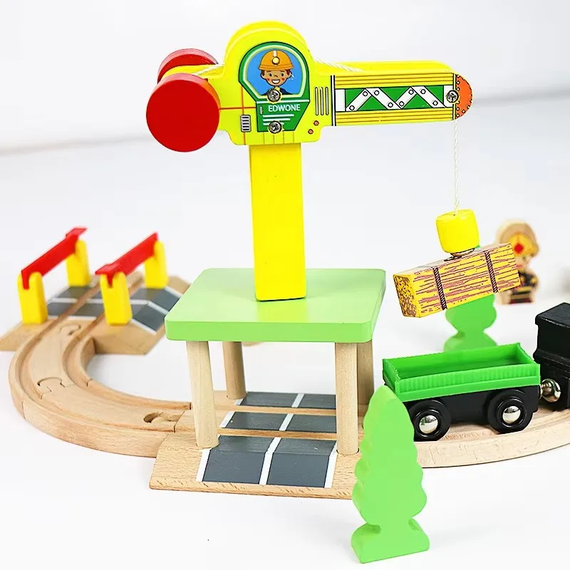 Wooden Track Accessories All Kinds of Wooden Bridge Tunnel Station fit for Brand Wooden Train Tracks Railway Toys for Kids