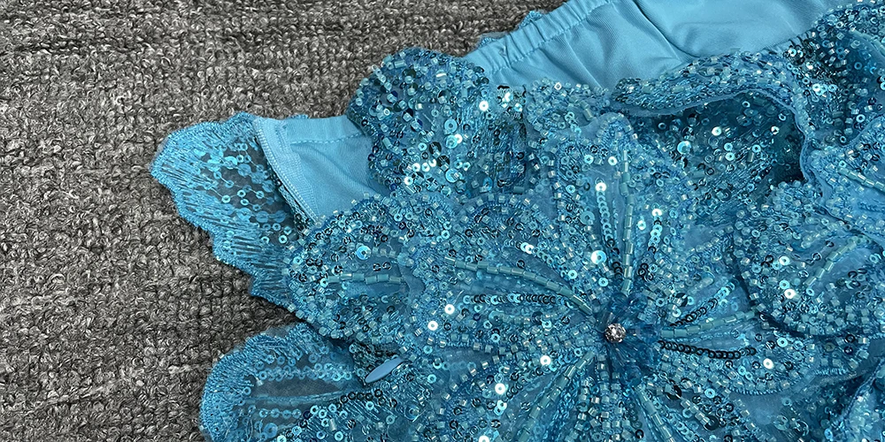 YOUR BUMP CURVE 2026 NEW Embroidered 3D Flower Sexy Cocktail-Style mini Hot Pants Featuring Embellishments Sequins Zippered