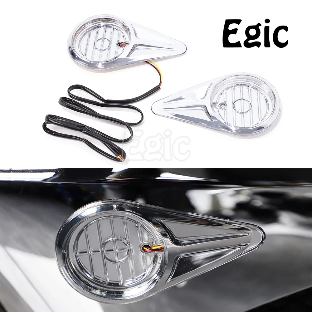 

Motorcycle Chrome Plated Side Logo Emblem LED Decoration Accent Light Kit For Honda GL1800 Gold Wing F6B 2012-2017 2015 2016