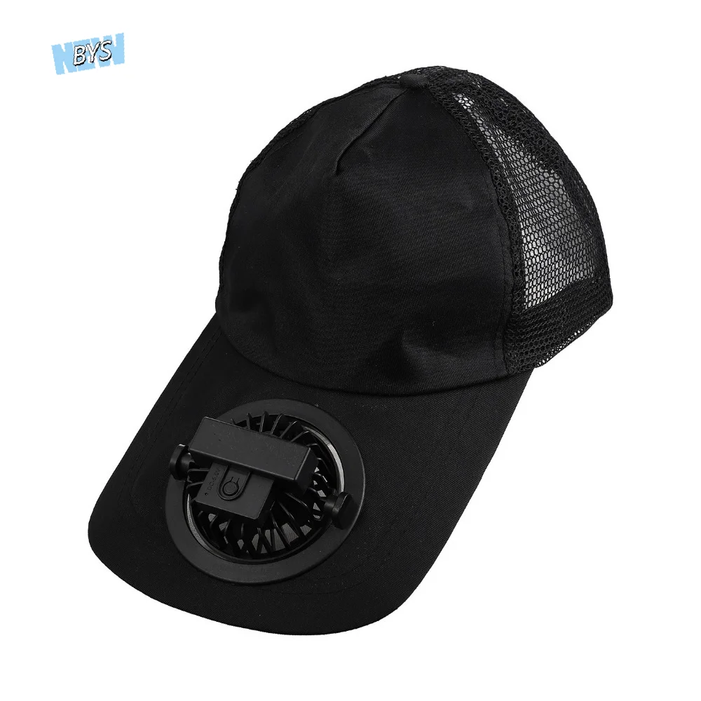 

Cooling Technology Breathable Summer Fan Sunhat Sun Protection Mesh Solar Fan Cap Wide Brim Strong Wind Fishing Hat Hot Weather