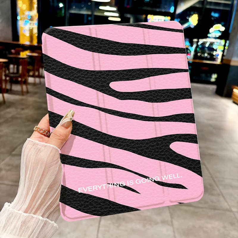 Everthing is going well Blue checkered pattern tri-fold Tablet CASE For iPad pro 10/11/2020/6th/7th /8th /Air 3rd/Air 4th/9th ge
