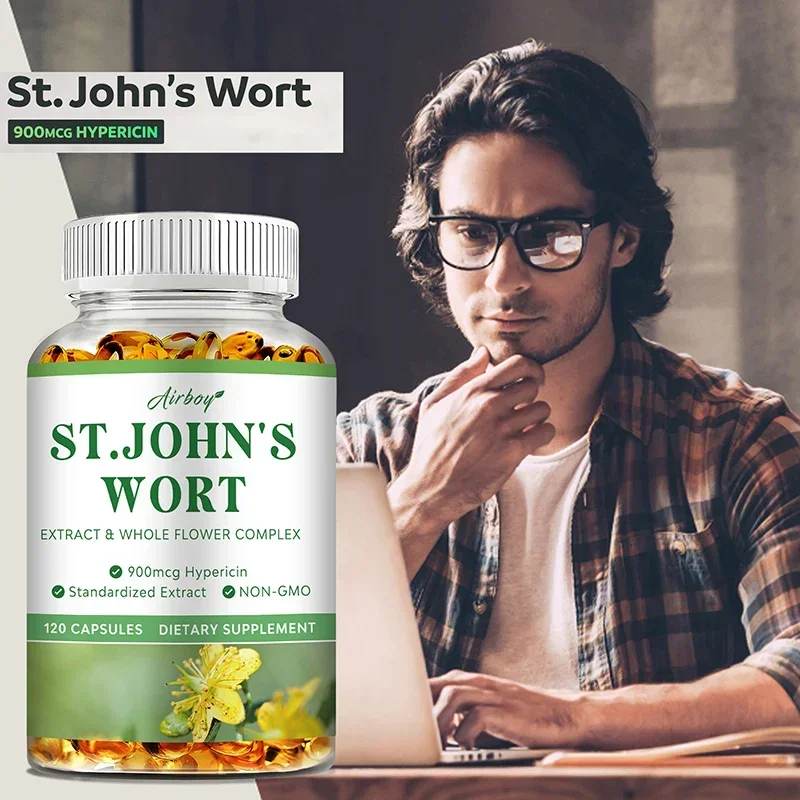 

Сухат Святого Джона — уменьшает стресс и тревогу, способствует позитивному настроению, повышает психическое здоровье, улучшает настроение и регулирует сон