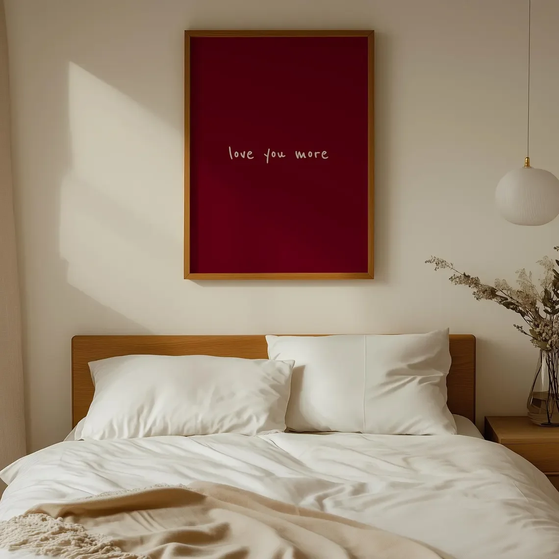 1PC frameless decorative art print,Minimalist Burgundy 