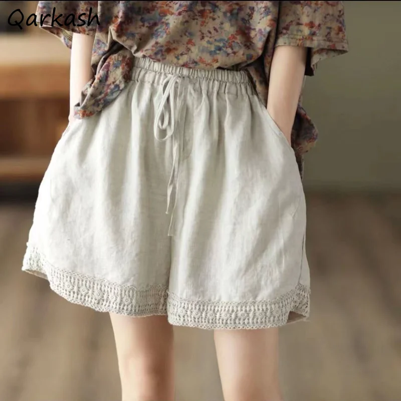 

Vintage Shorts Women Design Chinese Style Aesthetics Classical Wide Leg Trousers Summer M-3XL Kawaii Clothes Girlish Temper Cozy