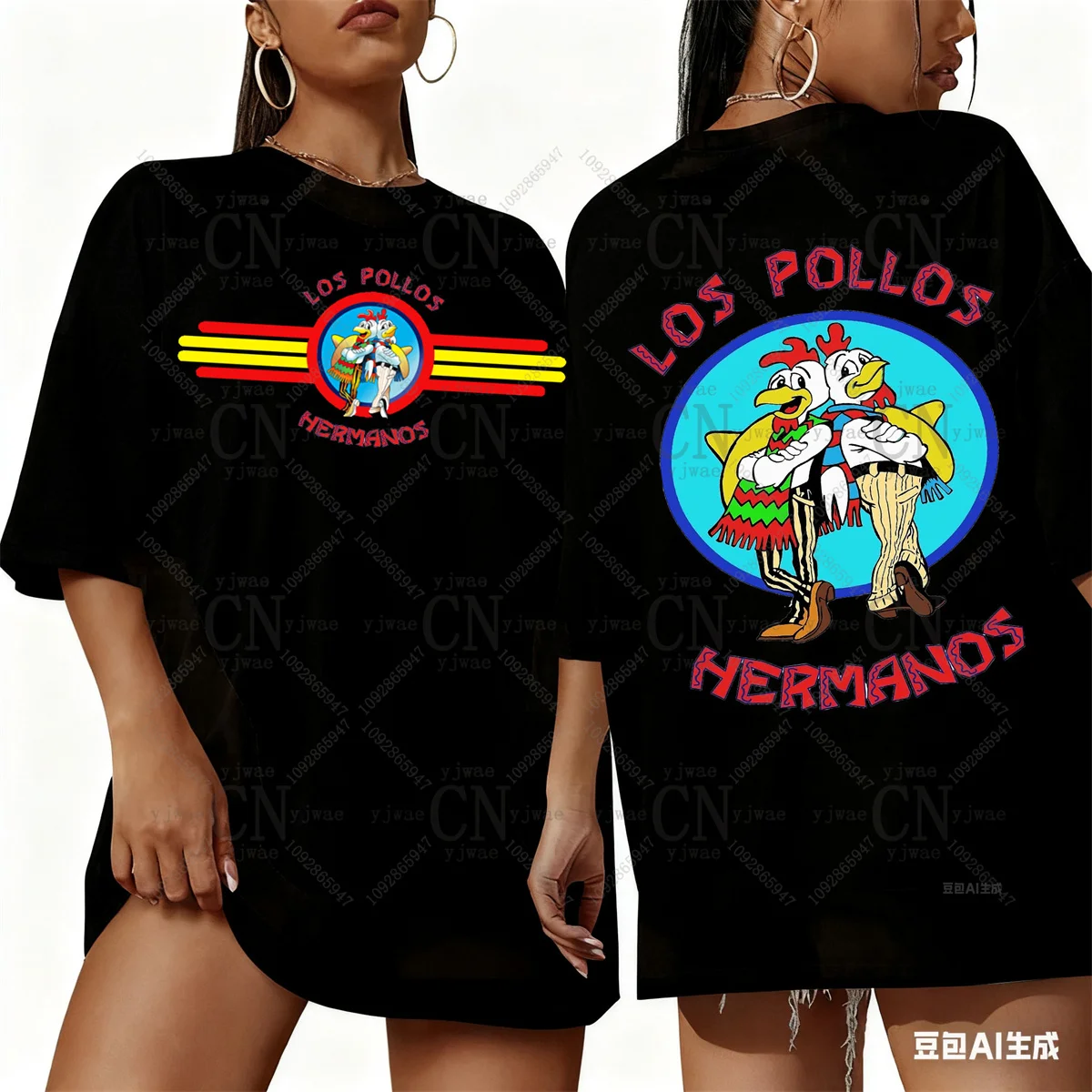Camisetas da Série de TV Breaking Bad, Camiseta Engraçada Los Pollos Hermanos, Camiseta de Alta Qualidade e Confortável para Mulheres, Streetwear