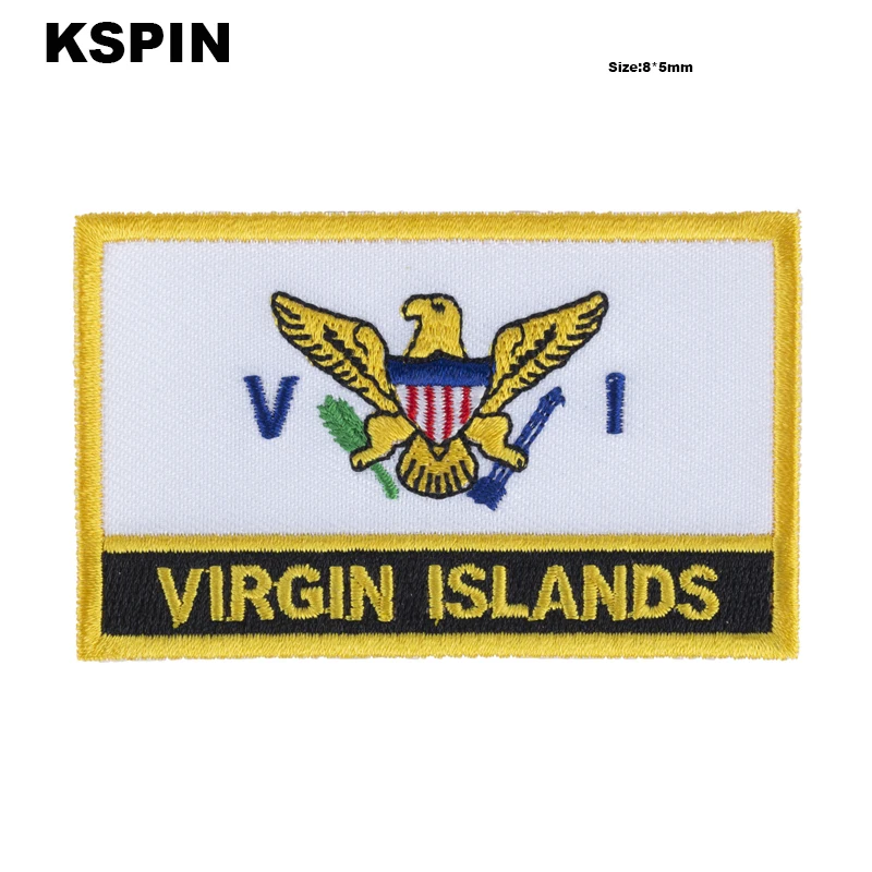 US. Virgin Islands Flag Embroidery Patches Iron on Saw on Transfer patches Sewing Applications for Clothes in Home&Garden