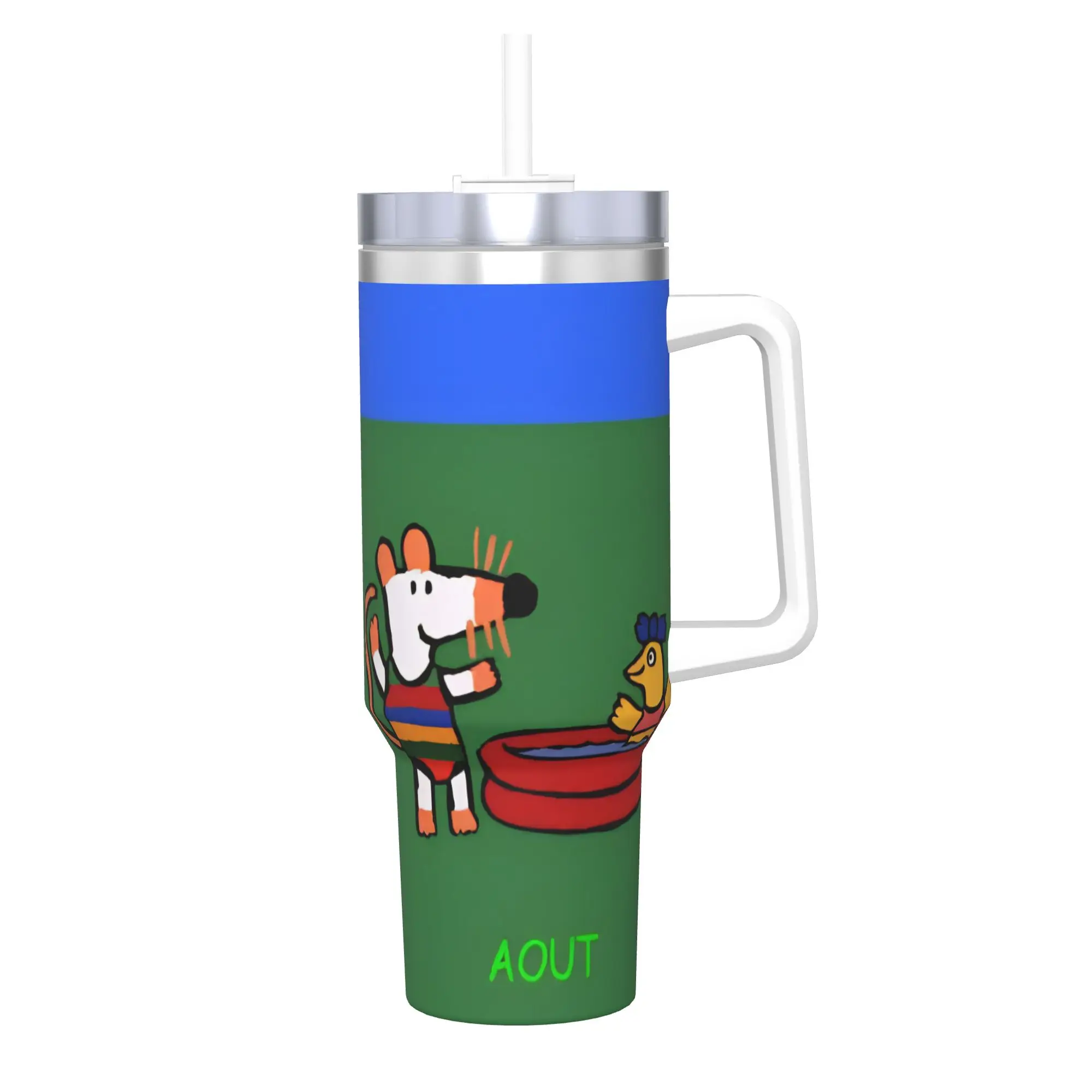 Maisy Mouse Tumbler With Straw  Stainless Steel Tumblers Mug Double Wall Vacuum Insulated for Cold Or Hot 40oz