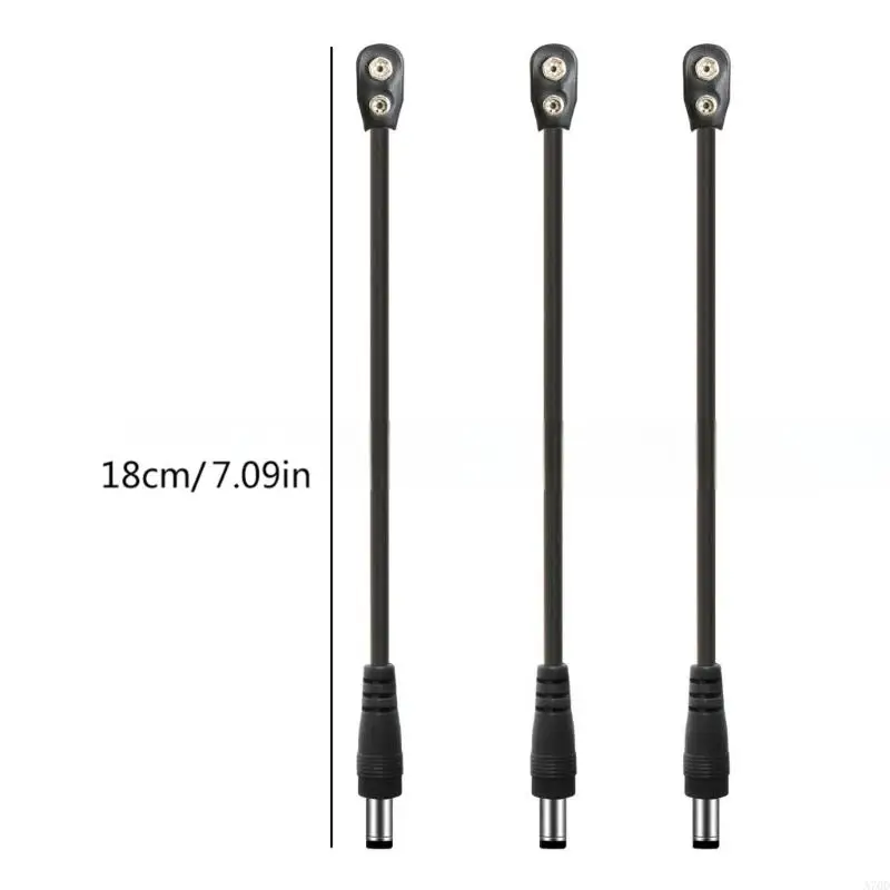 3pcs 9v بطارية محول الكبل محول كابل الطاقة 9 فولت طاقة محول كابل المفاجئة لموصل تأثير الجيتار A70D