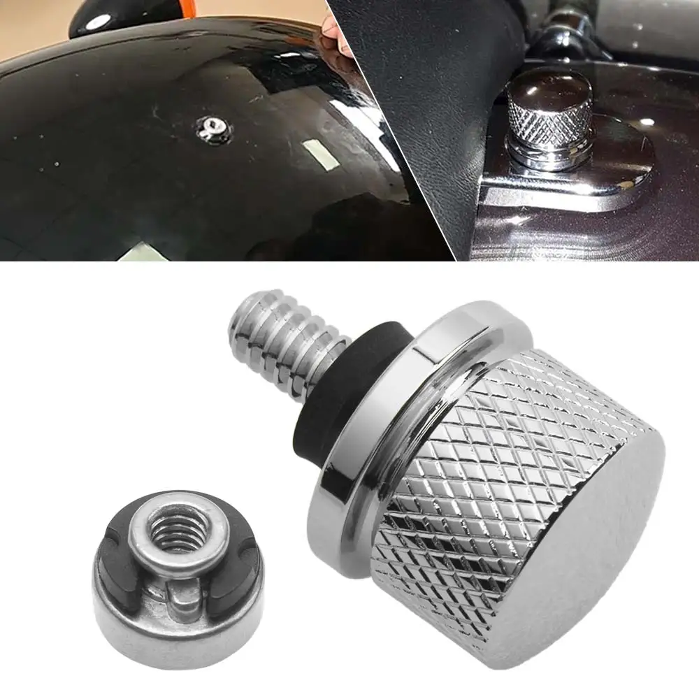Motorcycle Seat Bolt Nut Kits Knurled Bolt Fit For Harley Sportster Touring Softail Dyna Cvo 1996-2017 Aluminum Seat Bolt Chrome
