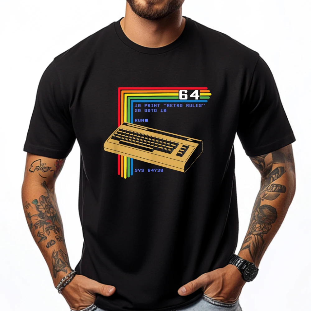 

Retro Computer C64 Plain T Shirts Wholesale Men's Clothing Deals Father's Day